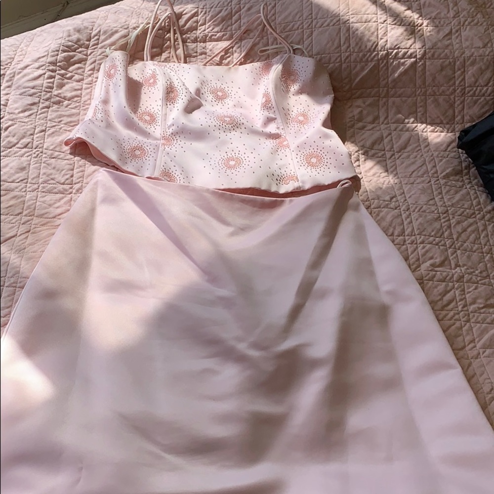 Two Piece Light Pink Dress